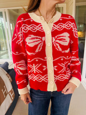 The Bow Christmas Sweater Cardigan