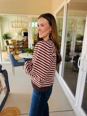 The Sweetgrass Brown Striped Top