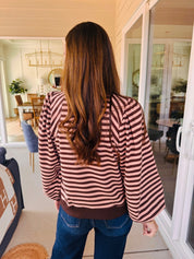 The Sweetgrass Brown Striped Top