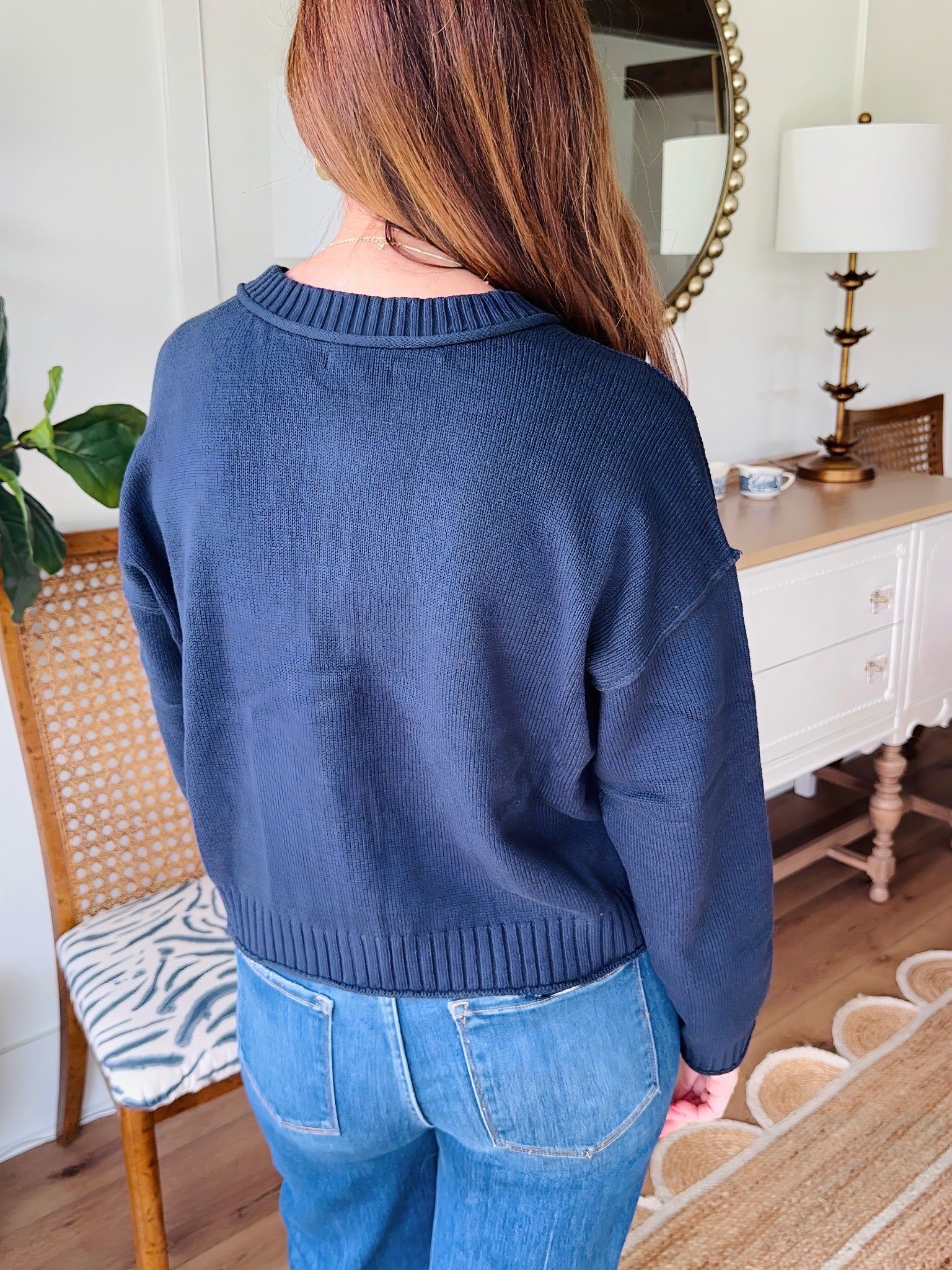 Everyday Button Down Cardigan Navy