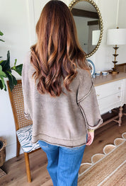 Around Town Exposed Seam Top Brown