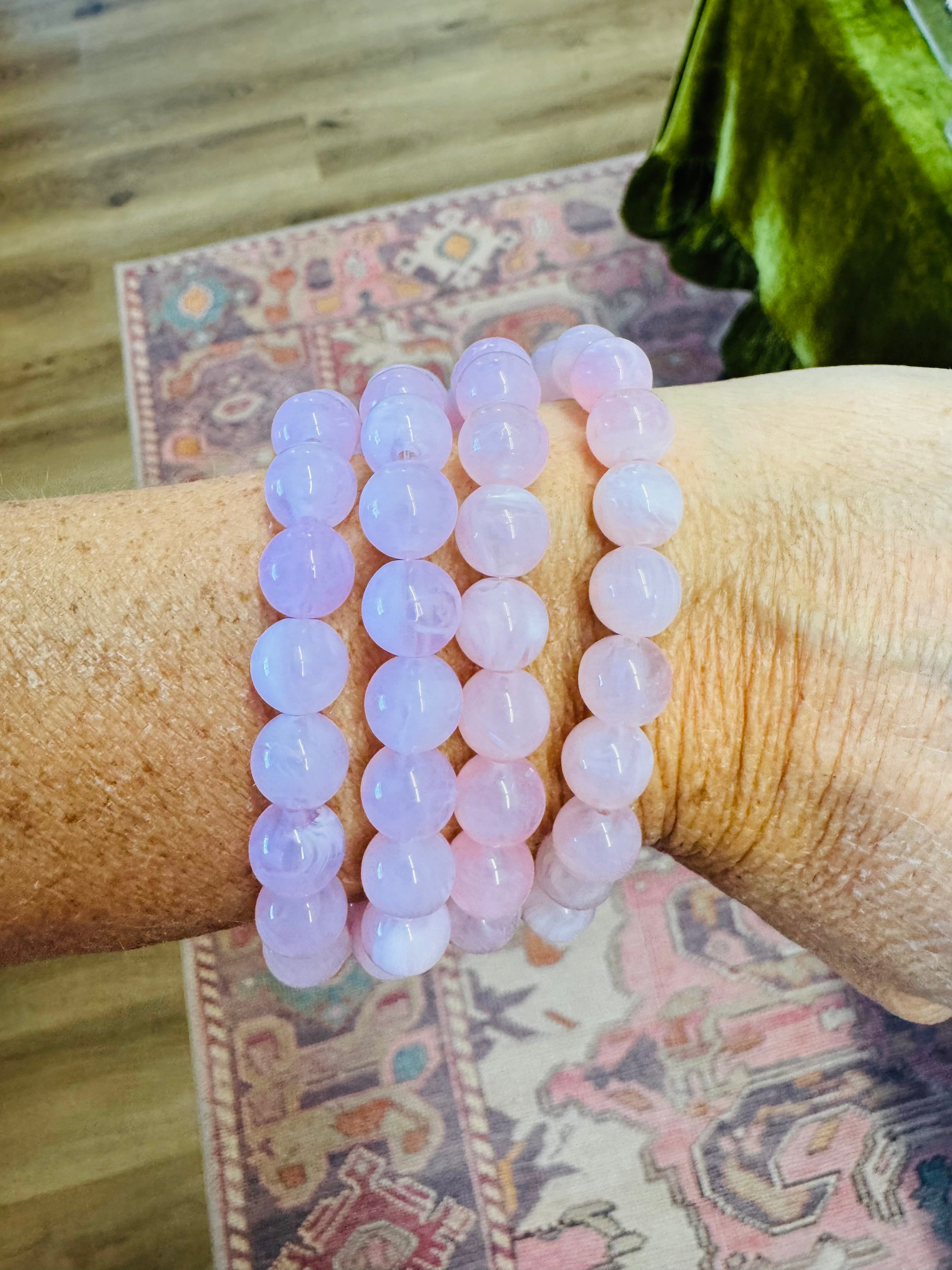 Pink Stone Bracelet Set