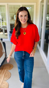 The Red Rosey Top