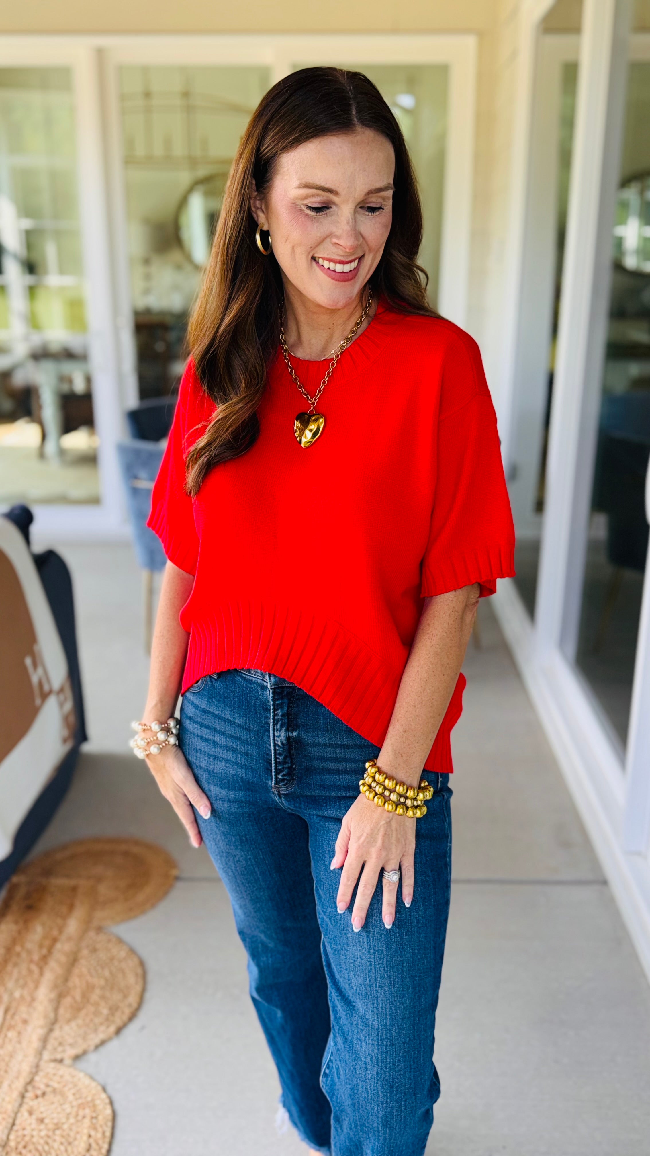 The Red Rosey Top