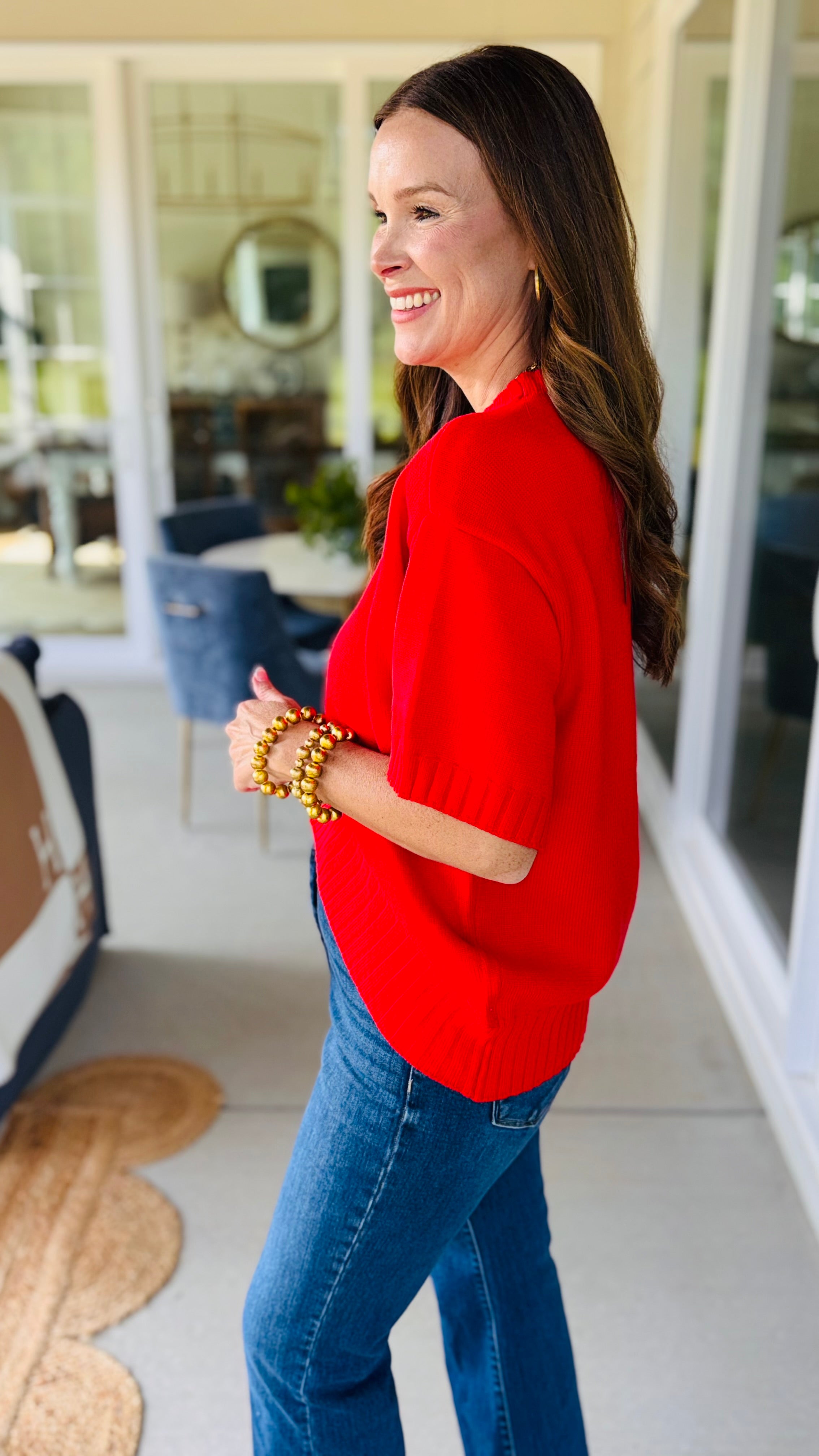 The Red Rosey Top