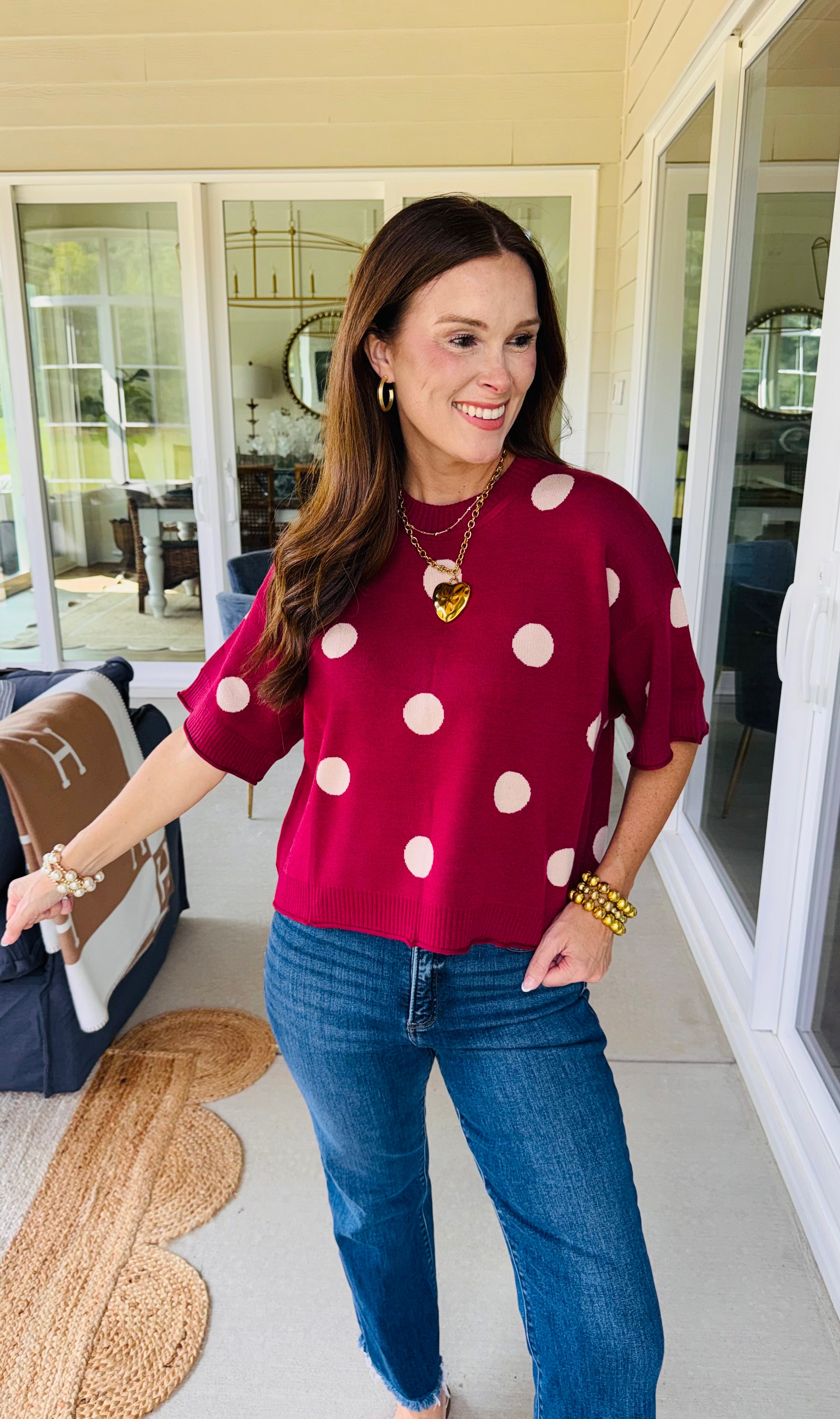 Circle Around Burgundy Sweater