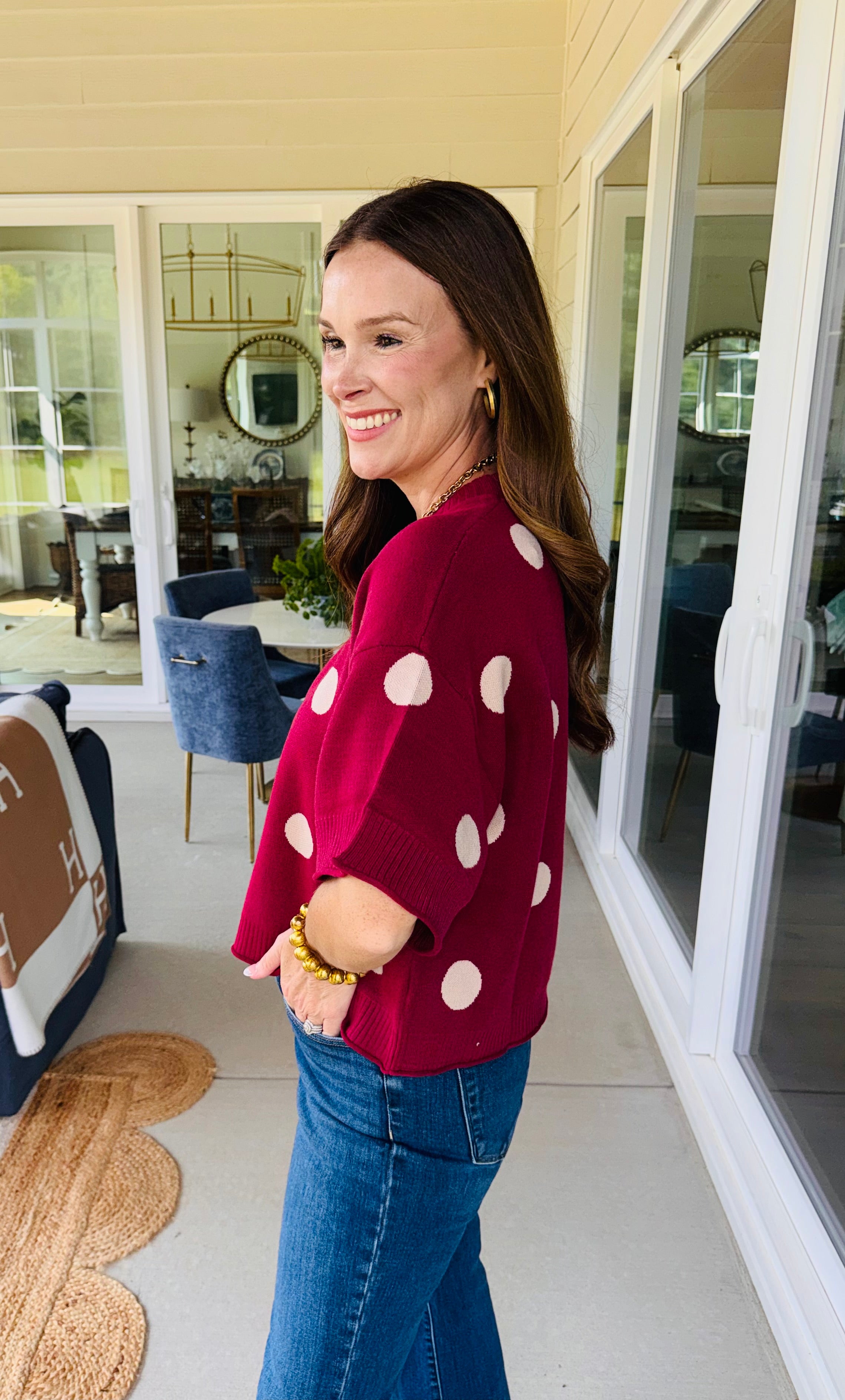 Circle Around Burgundy Sweater