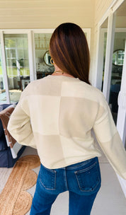The Checkered Print Sweater Taupe