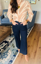 The Front Pocket Wide Leg Navy Pant