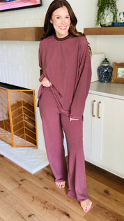 The Levi Brown/Pink Striped Pant