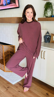 The Levi Brown/Pink Striped Pant