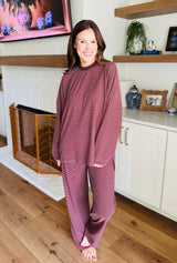 The Levi Brown/Pink Striped Pant