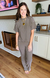 The Skylar Striped Chocolate Pant