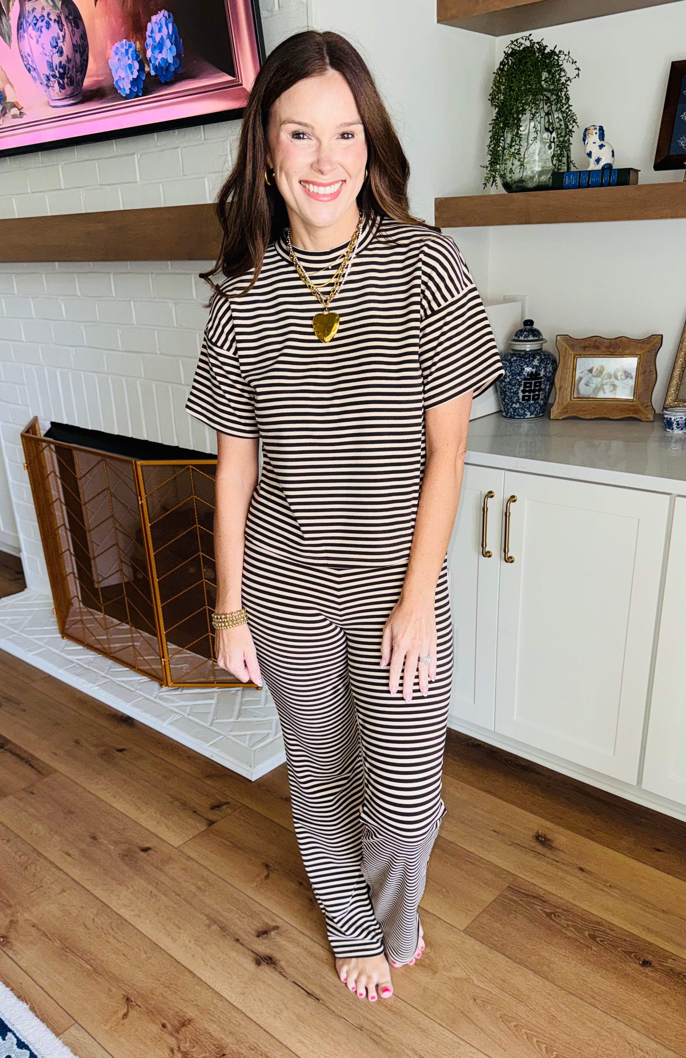 The Skylar Striped Chocolate Pant