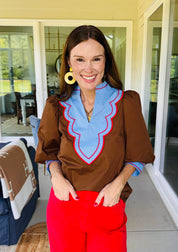 The Meme Embroidered Top