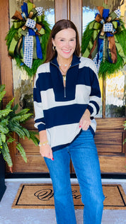 The Cape Cod Navy Striped Pullover