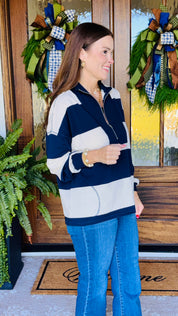 The Cape Cod Navy Striped Pullover