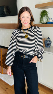 The Sweetgrass Black Striped Top