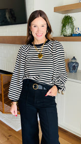 The Sweetgrass Black Striped Top