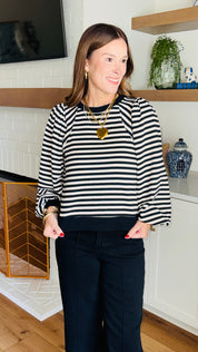 The Sweetgrass Black Striped Top