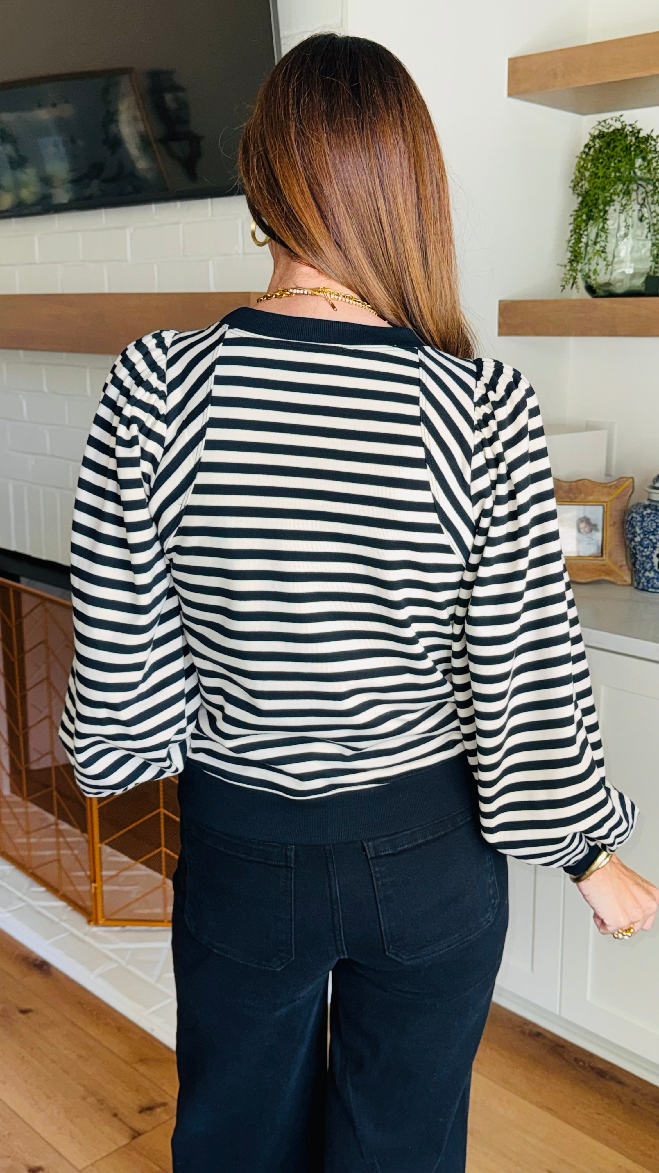 The Sweetgrass Black Striped Top