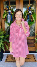 The Easy Way Striped Dress Red