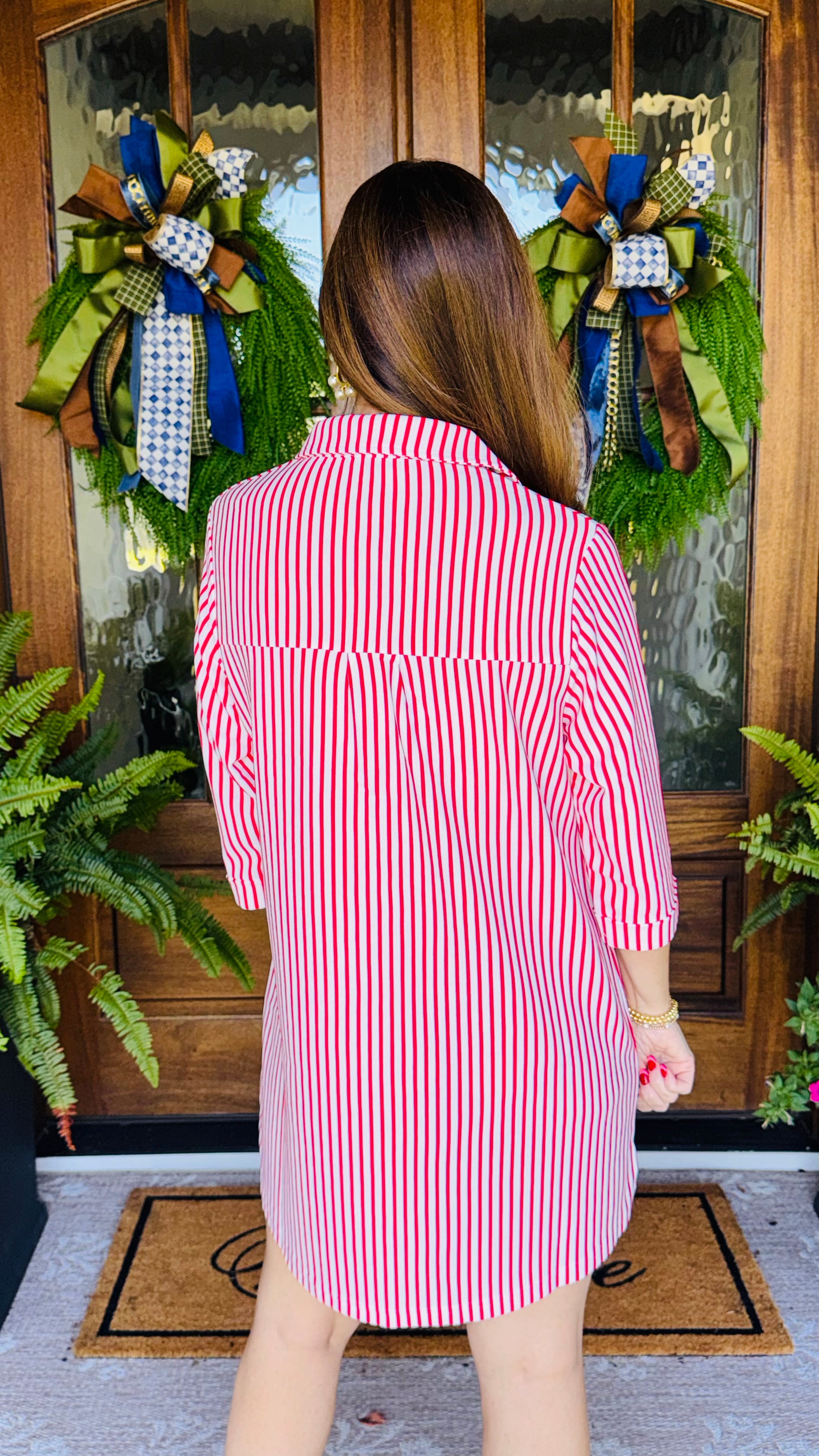 The Easy Way Striped Dress Red