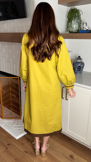 The Finale Chartreuse Embroidered Dress