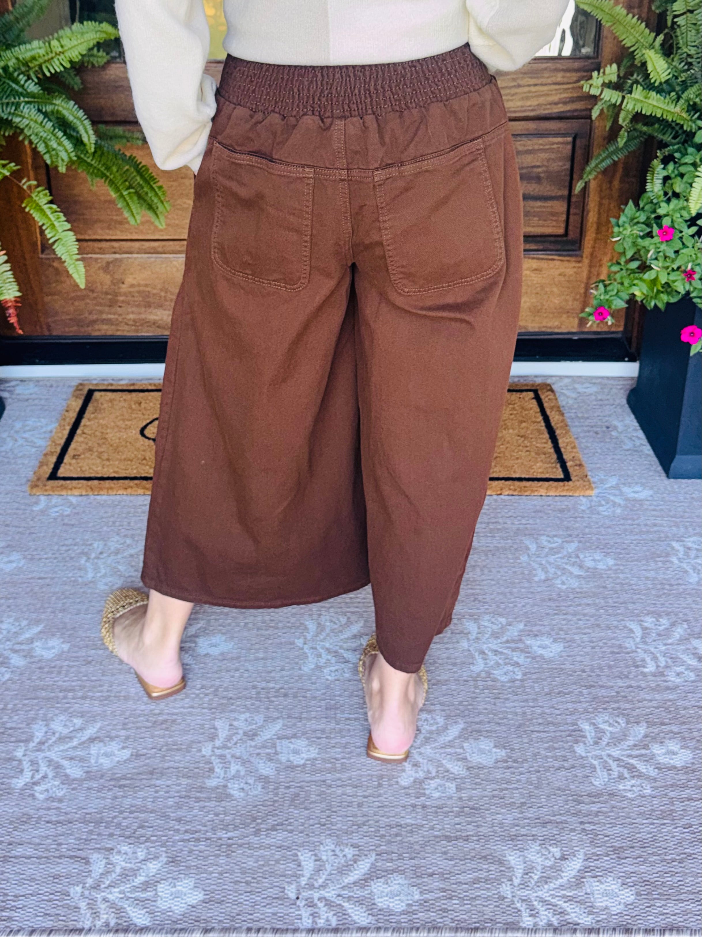 Play It Cool Wide Leg Pant Brown