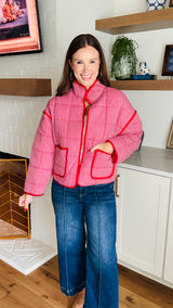 The Cabin Gingham Red Jacket