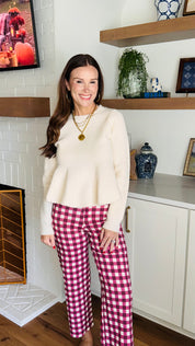 The Parisian Peplum Ivory Sweater