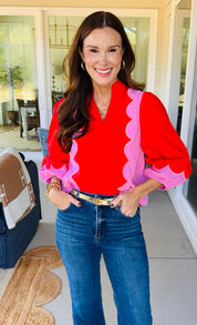 The Lady Like Top Red