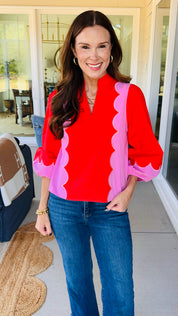 The Lady Like Top Red