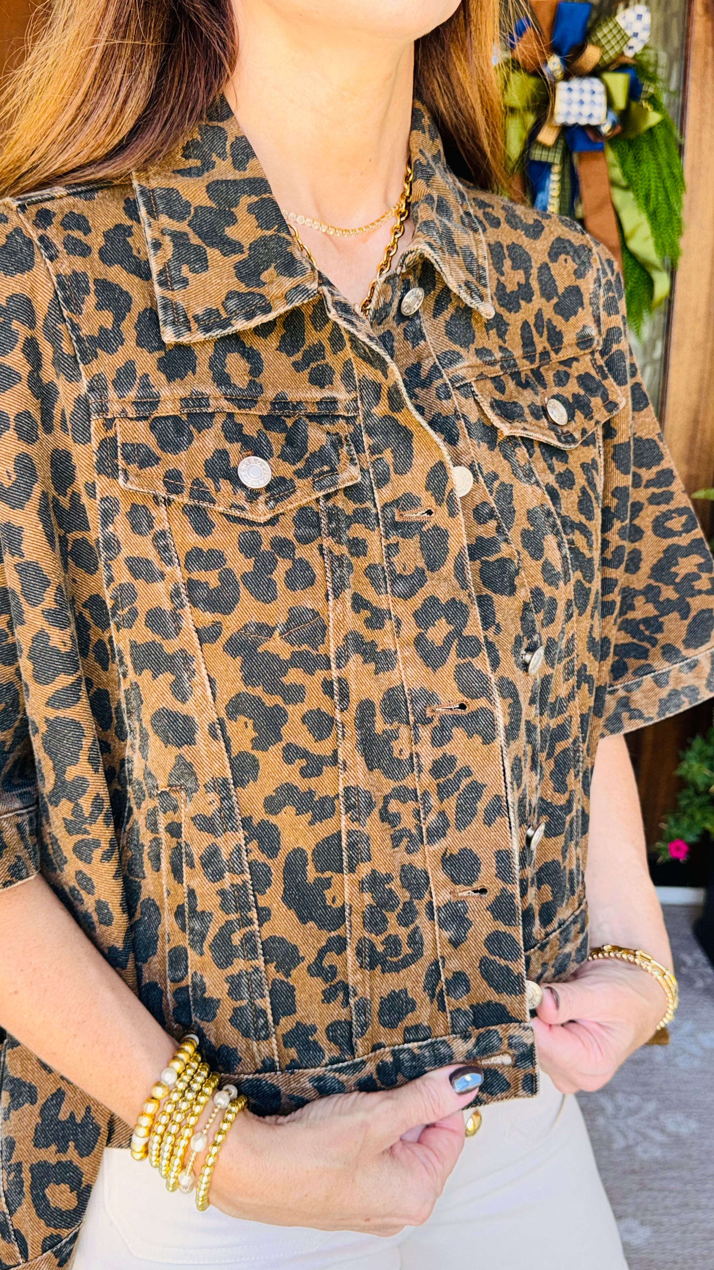 The Curated Leopard Jean Jacket