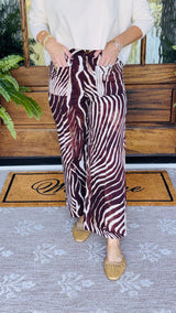 Zebra Print Front Pocket Pants