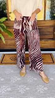 Zebra Print Front Pocket Pants