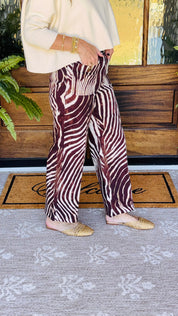 Zebra Print Front Pocket Pants