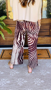 Zebra Print Front Pocket Pants