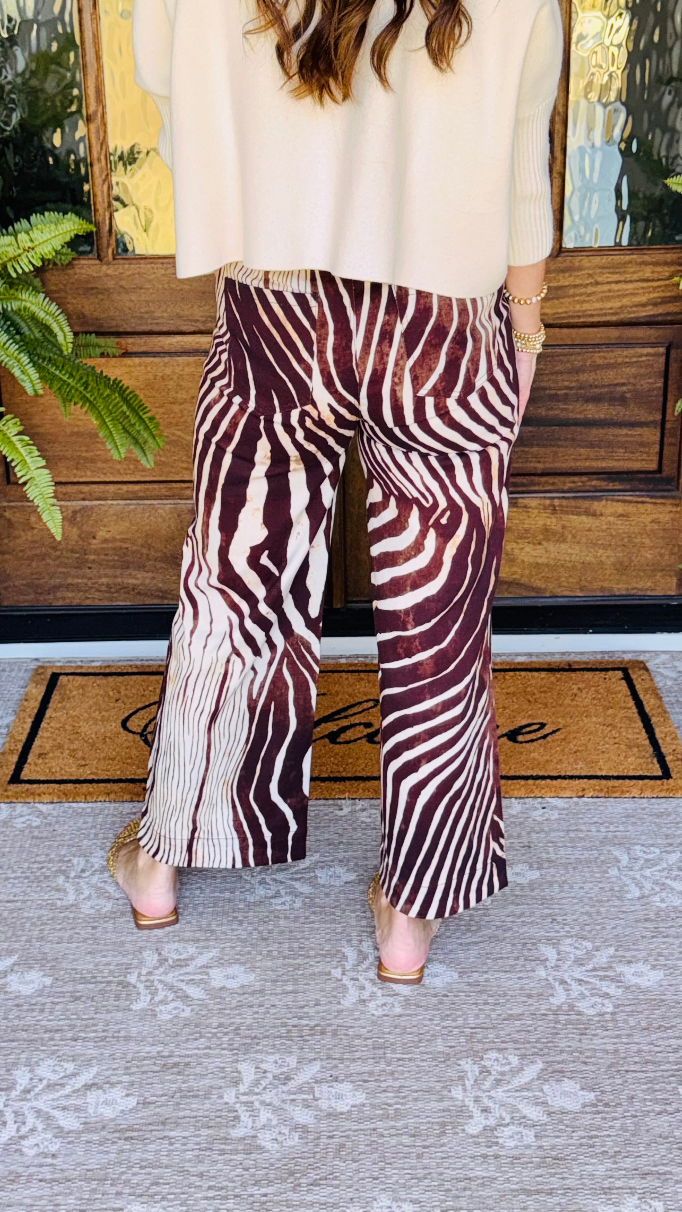 Zebra Print Front Pocket Pants