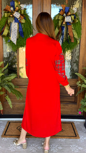The Yuletide Red Applique Dress