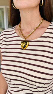 The Madison Avenue Striped Brown Dress
