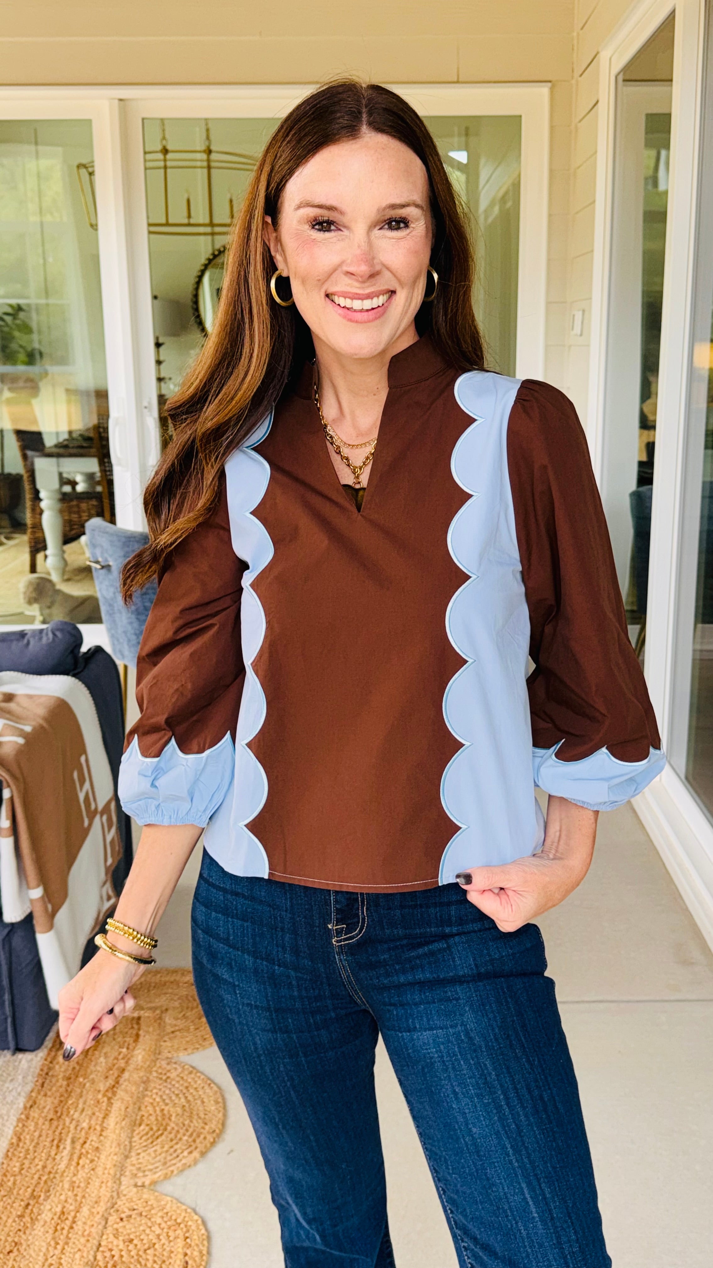 The Lady Like Top Brown