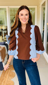 The Lady Like Top Brown