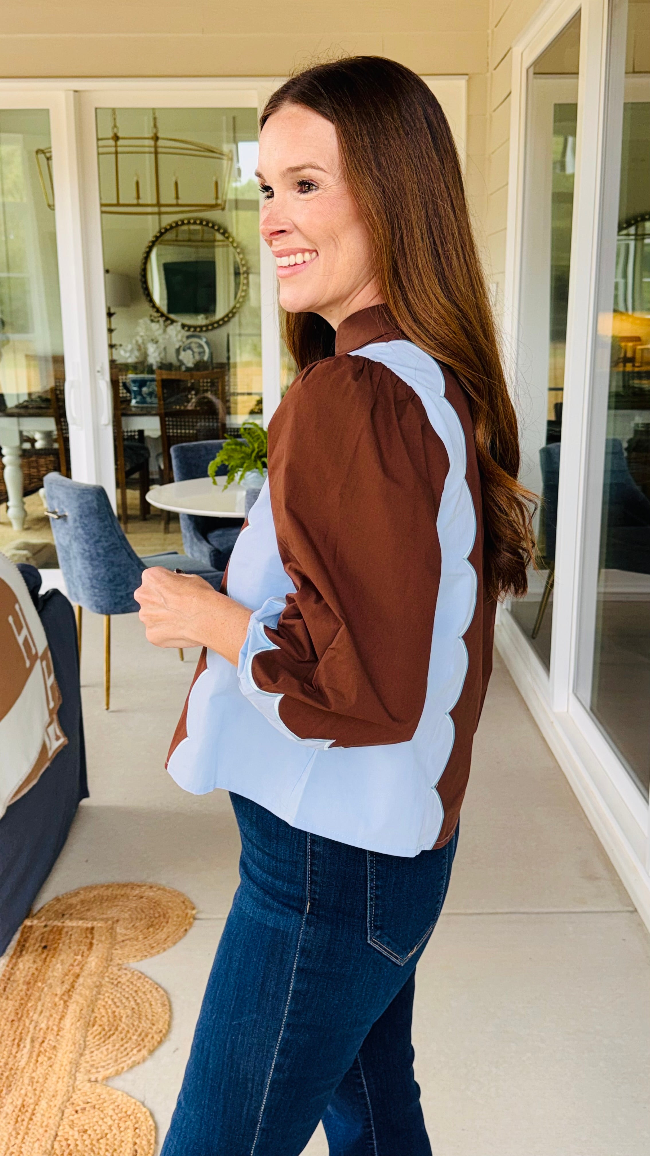 The Lady Like Top Brown