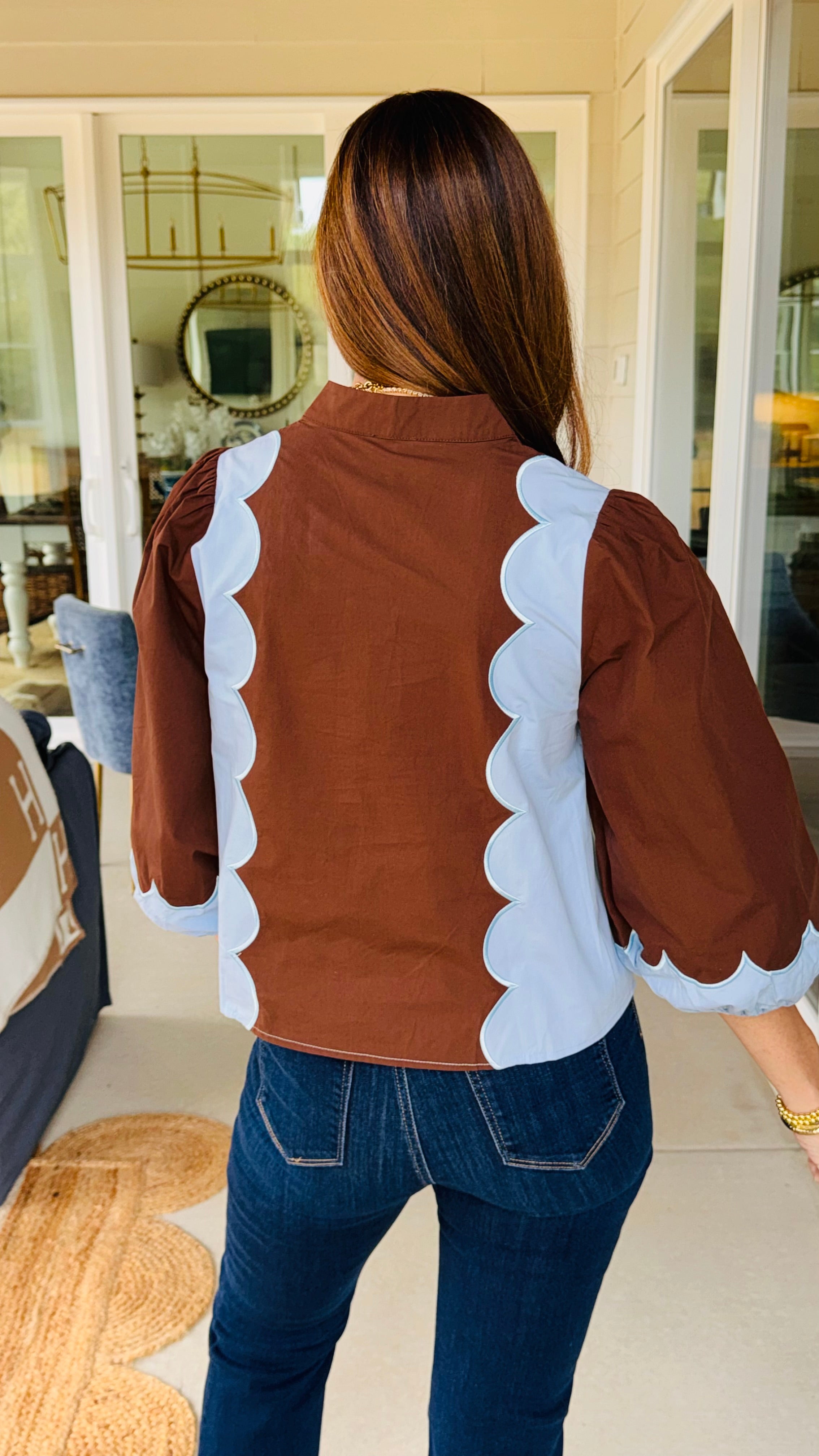 The Lady Like Top Brown