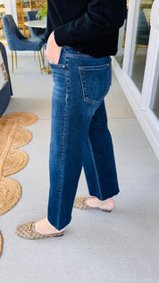 Risen High Rise Wide Leg Jeans