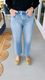 Risen High Rise Crop Barrel Adjustable Waist Band