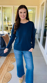Cotton Boyfriend Tee Navy