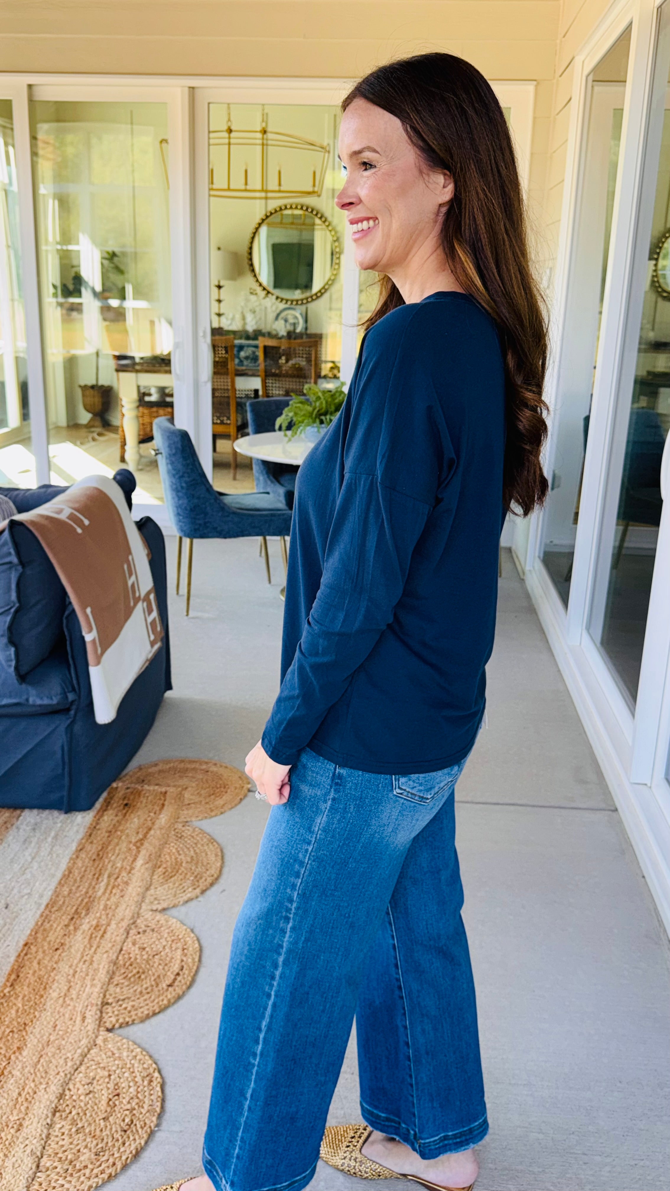 Cotton Boyfriend Tee Navy