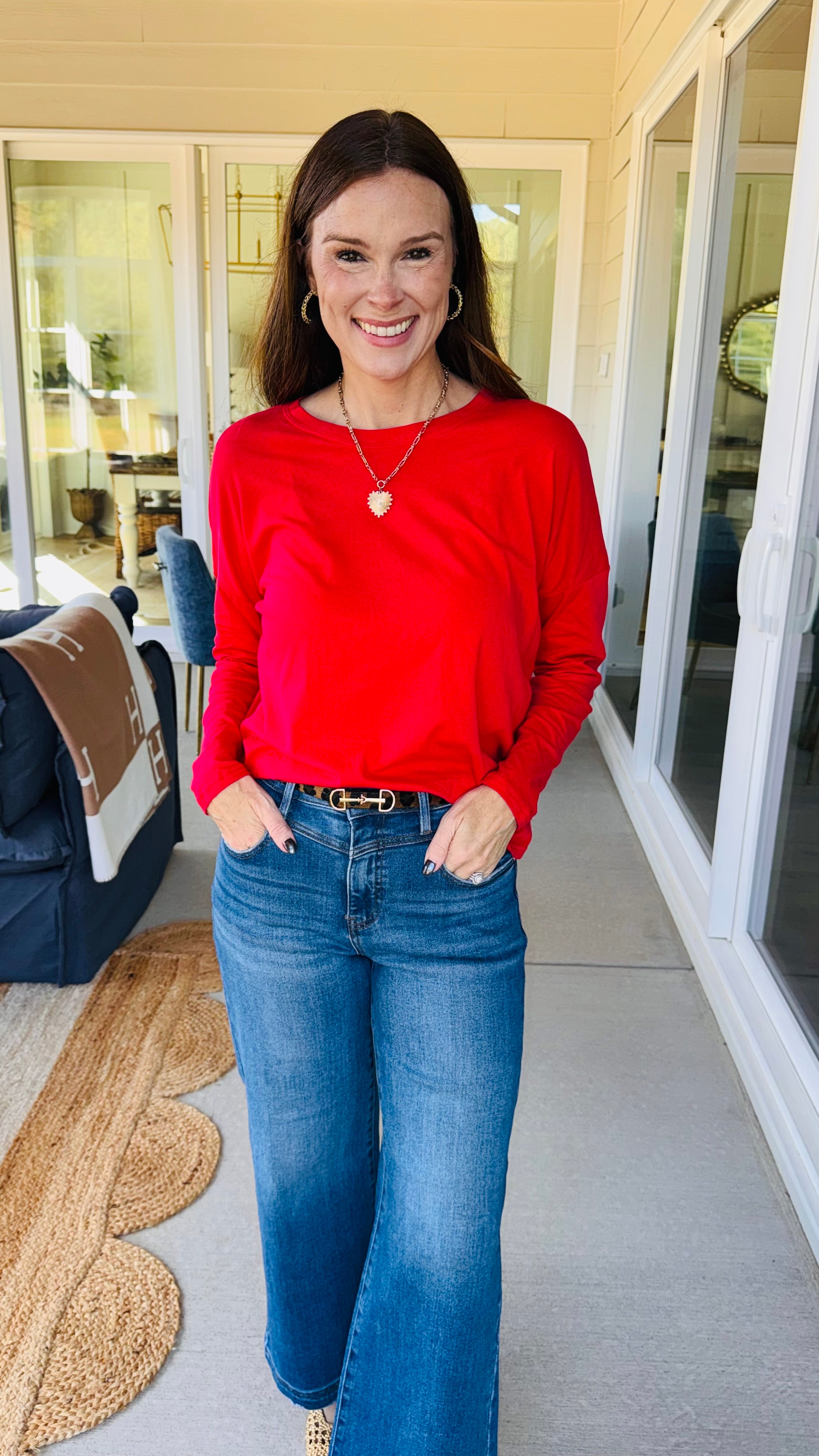 Cotton Boyfriend Tee Red